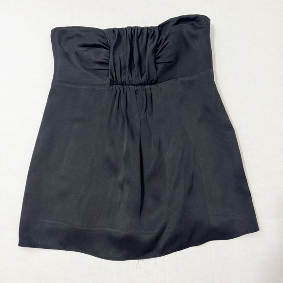 Banana Republic Sz 4 100% Silk Black Strapless Blouse - Picture 5 of 10